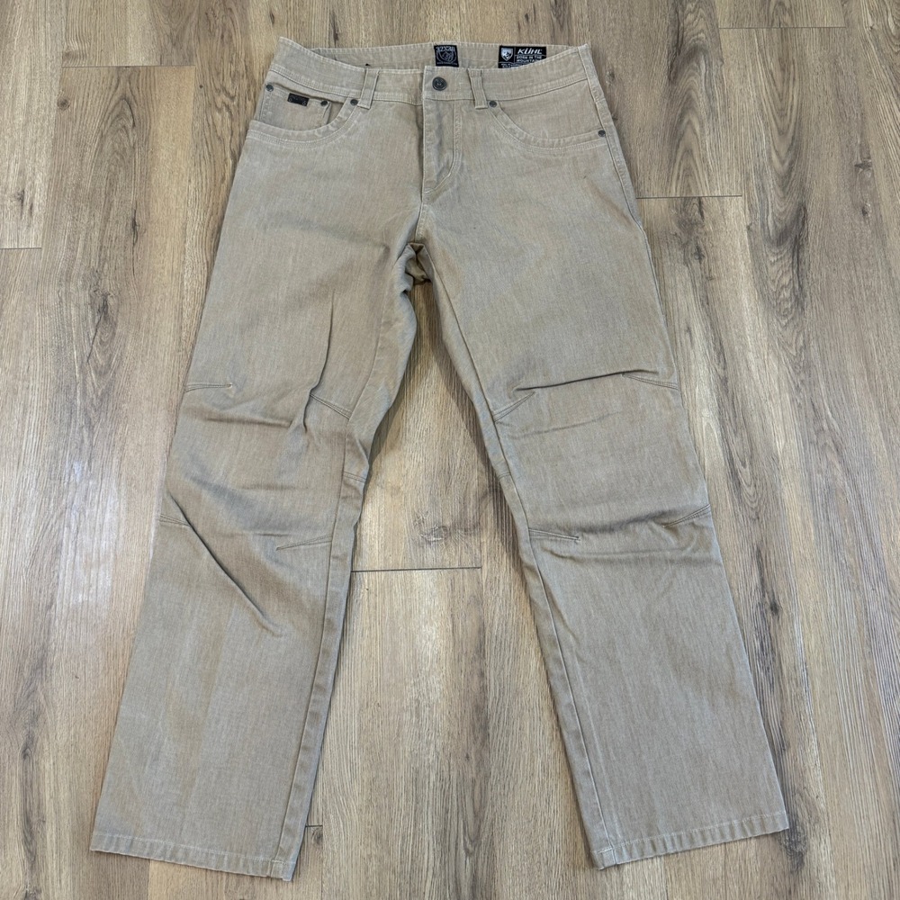 Kuhl Sykeout Kord Mens 32x30 Khaki Tan Articulated Knee Outdoor Hiking Pants EUC
